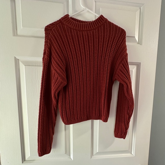 Rust Color Sweater, Crop-Length - Picture 3 of 6